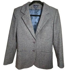 Hunters Run Wool‎ Registered Tweed Riding Jacket Blazer Womens sz 6 Houndstooth